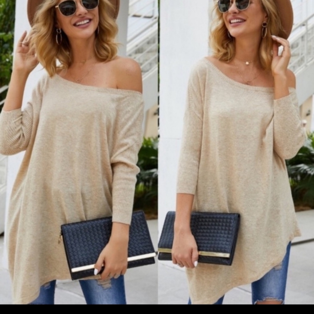 Light weight boat neck sweater. Necklace not included - Picture 5 of 5